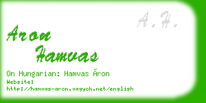 aron hamvas business card